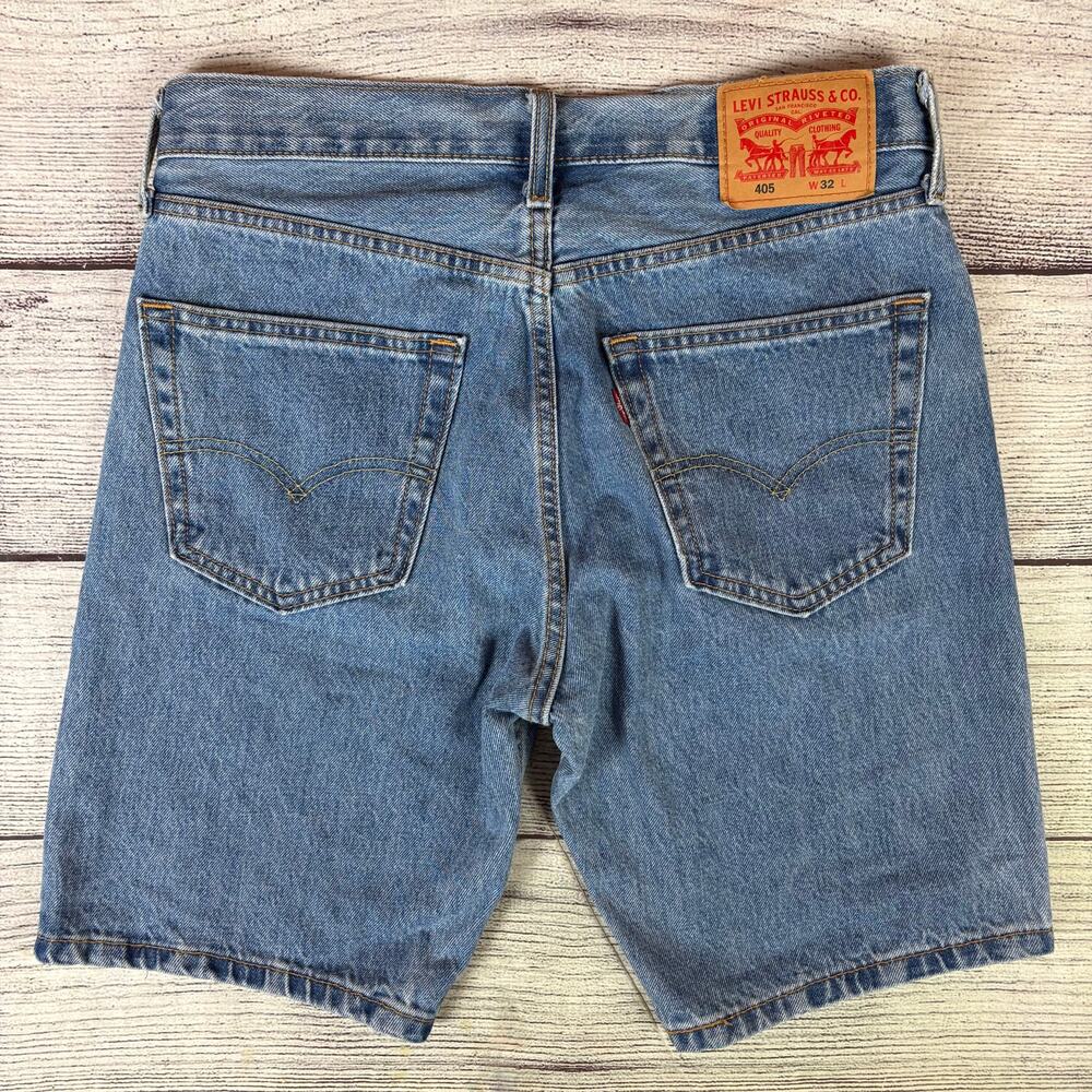 Levi's 405 Light Wash Blue Denim Jean Shorts